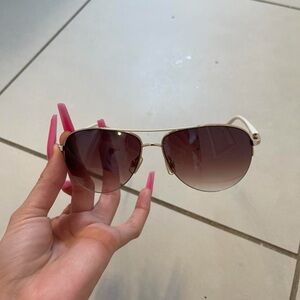 Elegant White and Brown Women's Sunglasses